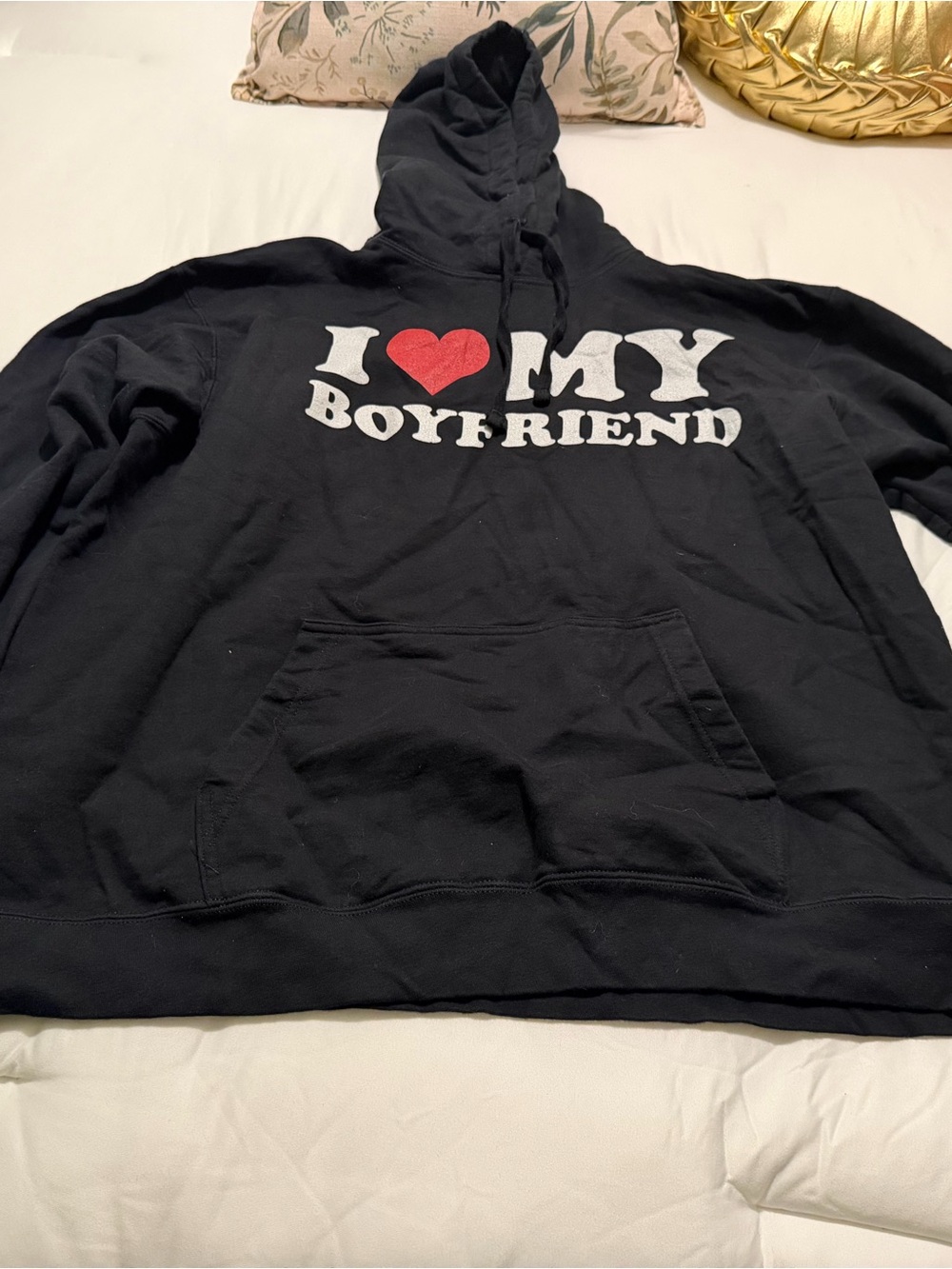 Black Hoodie with  'I ❤️ My Boyfriend' Graphic